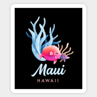 Maui Hawaii Coral Reef Tropical Fish Sticker